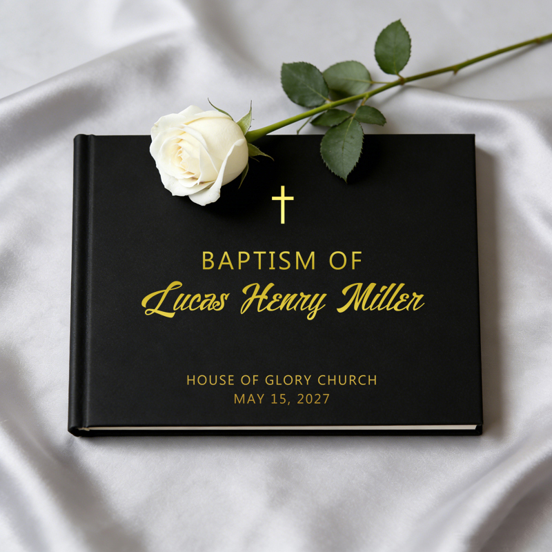 Personalized Guest Book - Personalized Baptism Guest Book, Communion Guest