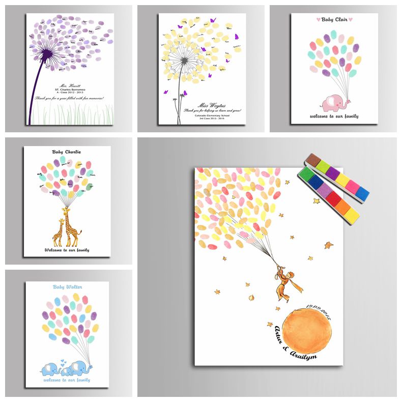 Personalized Guest Book - Personalized Signature Fingerprint Guest Book for