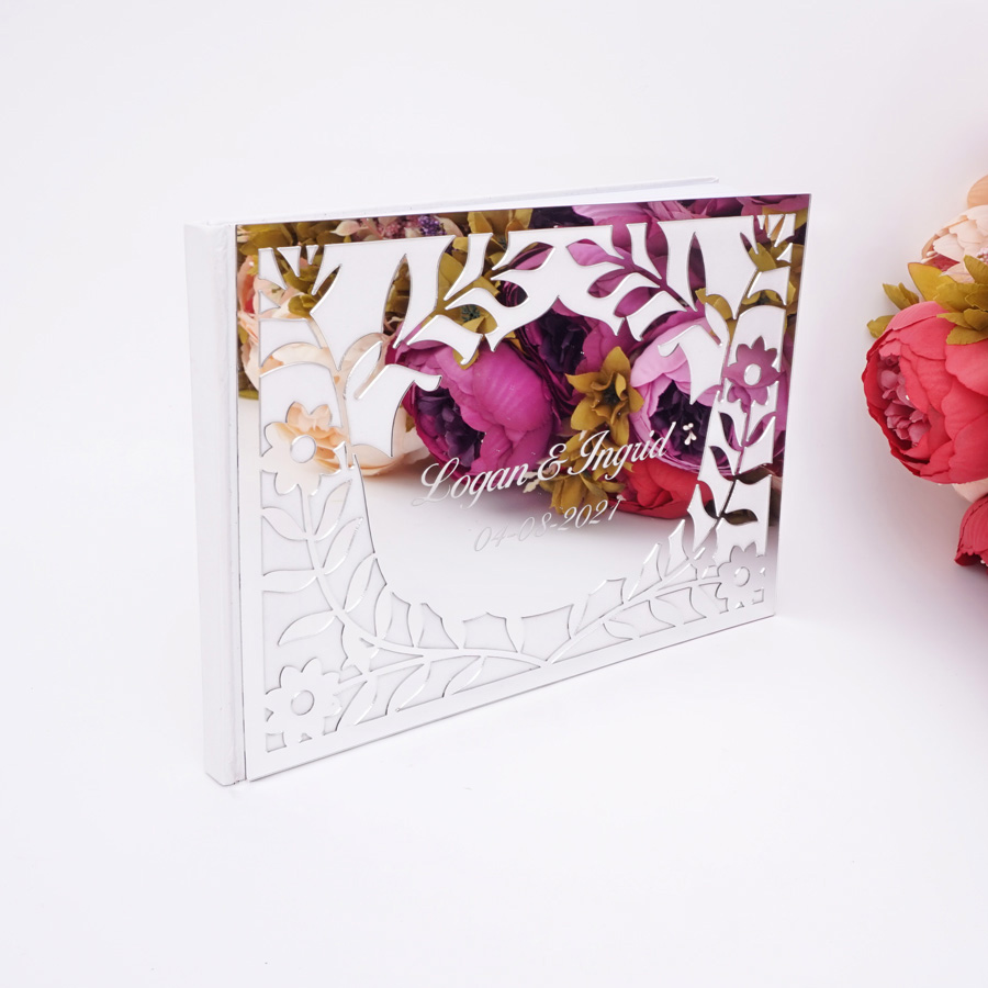 Luxury Hollow Floral Mirror Ac - Personalized Guest Book ulasan dan harga