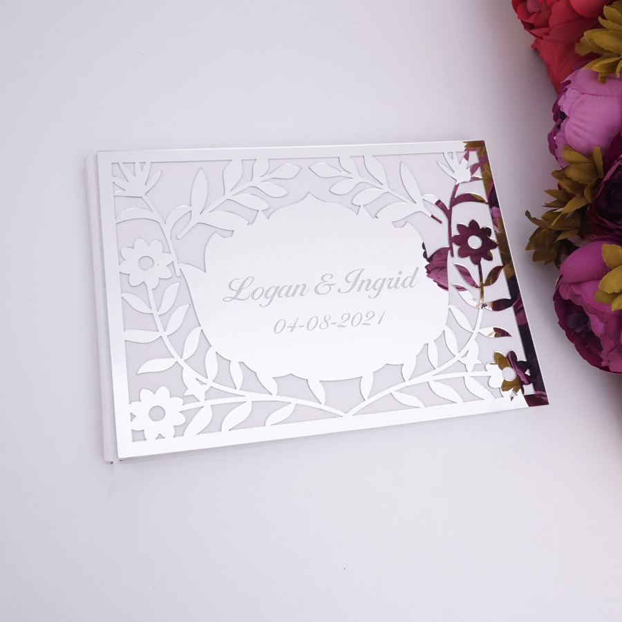 Luxury Hollow Floral Mirror Ac - Personalized Guest Book ulasan dan harga