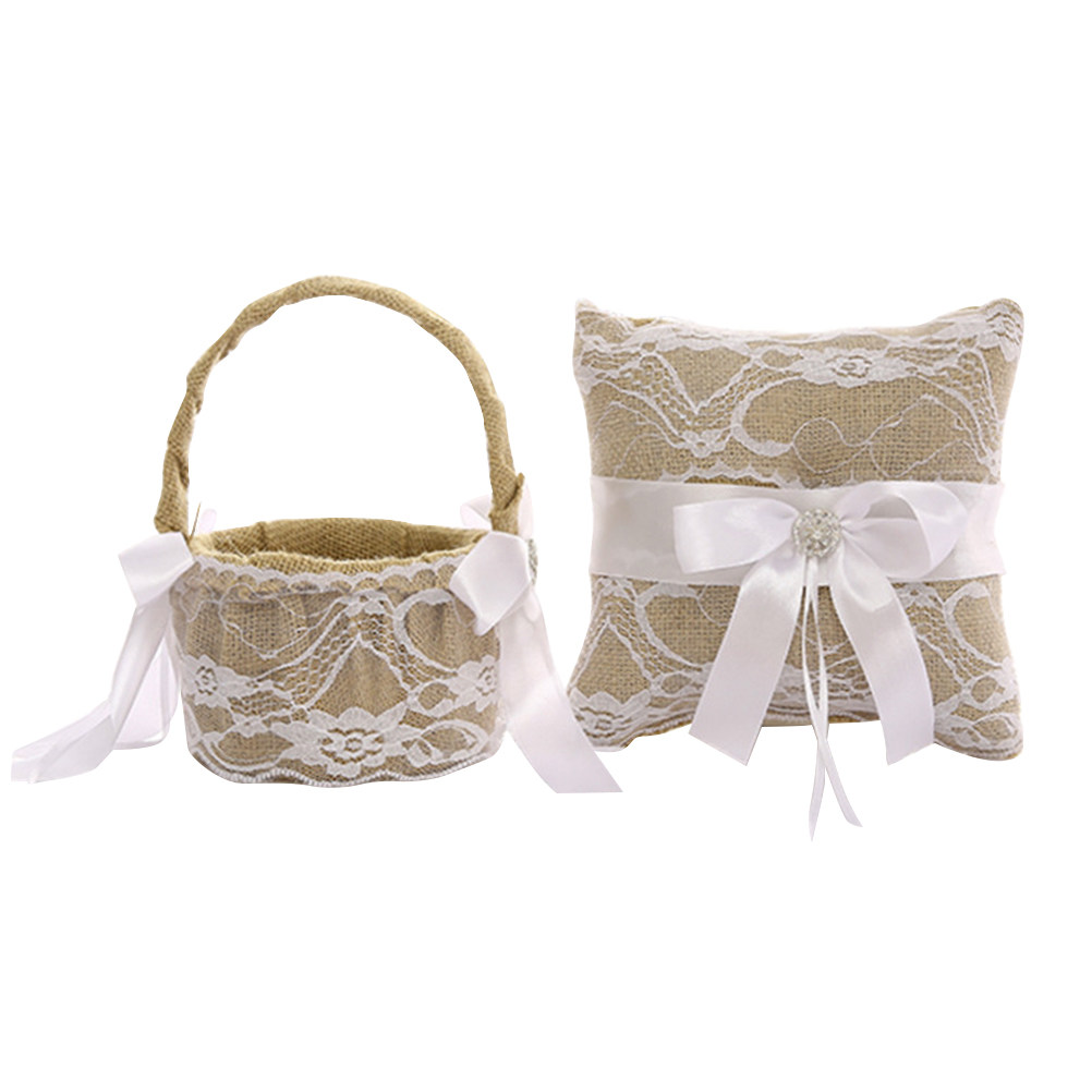 1Set Wedding Ring Pillow Lace  - Wedding Ceremony Supply ulasan dan harga