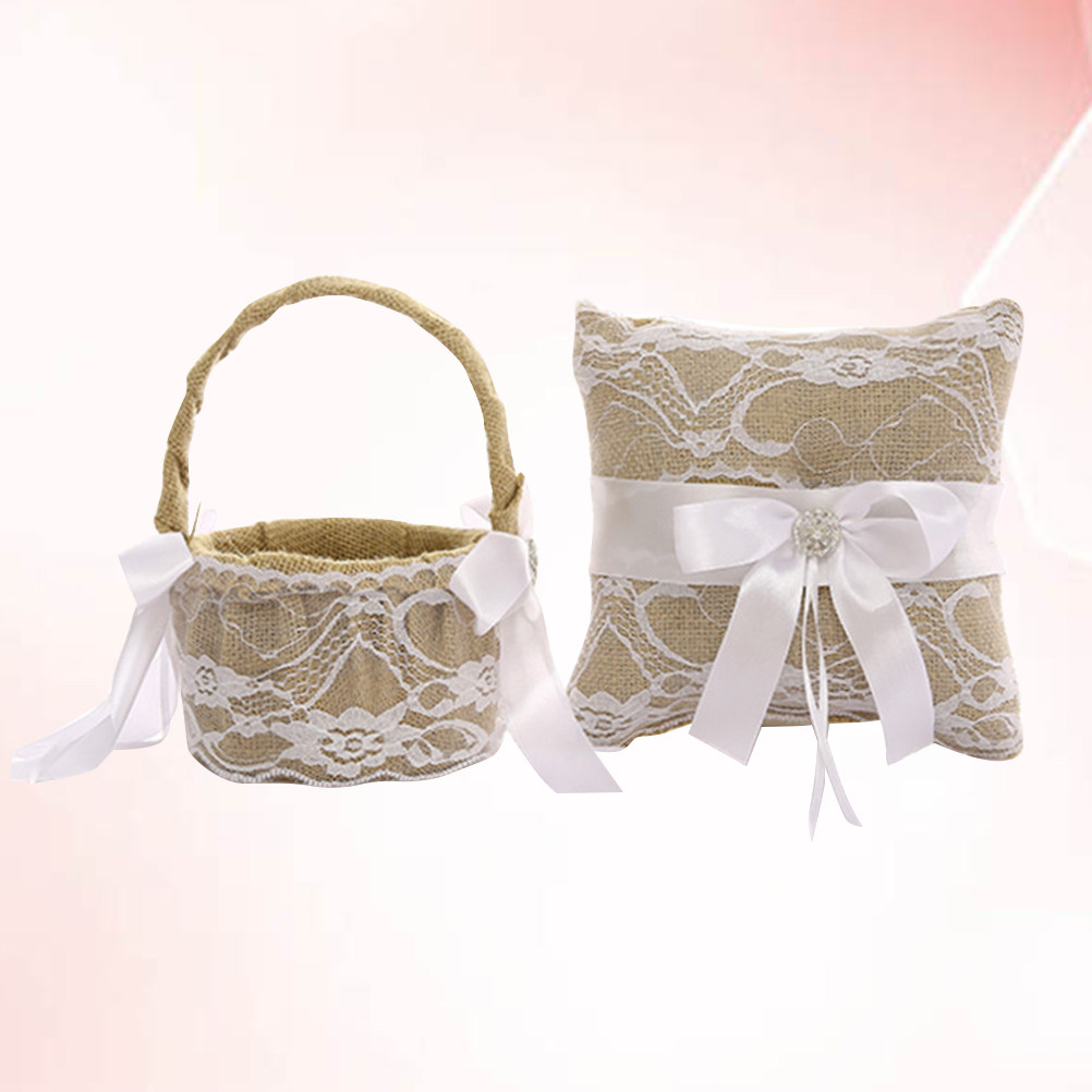1Set Wedding Ring Pillow Lace  - Wedding Ceremony Supply ulasan dan harga