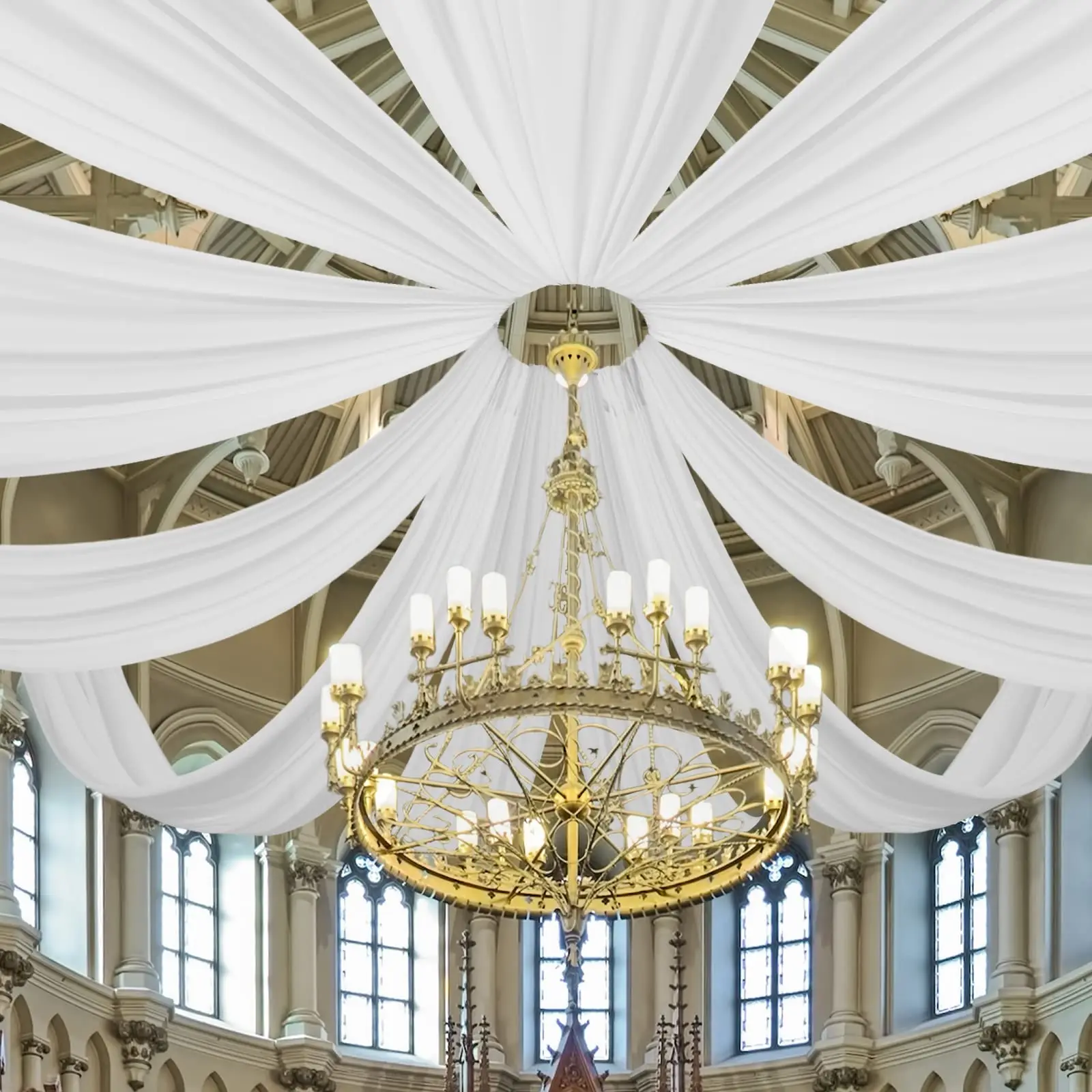 White Wedding Dress Ceiling Dr - Wedding Ceremony Supply ulasan dan harga