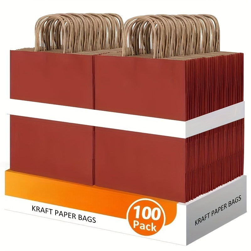 100pcs Red Paper Gift Bags Wit - Wedding Supply Shops ulasan dan harga