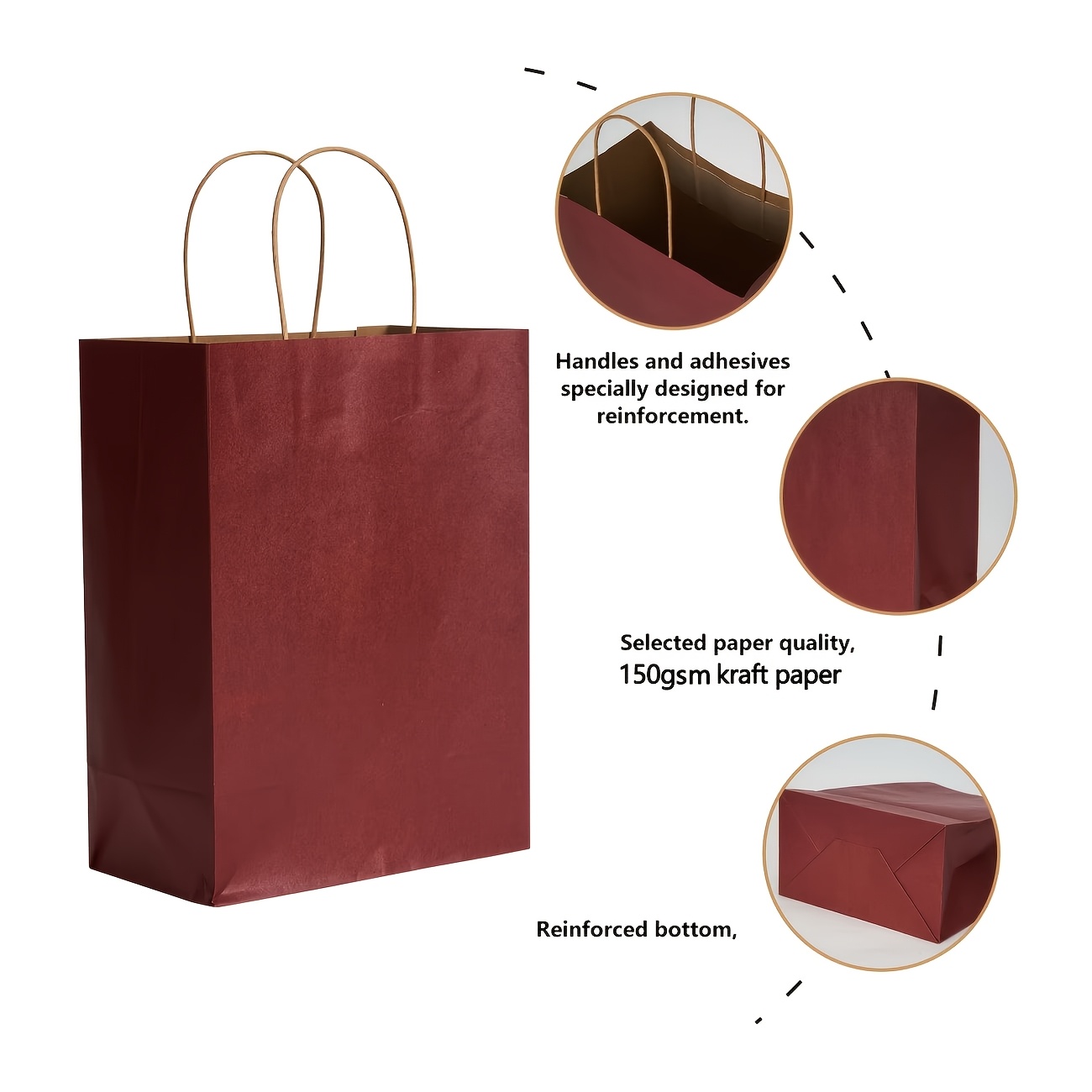 100pcs Red Paper Gift Bags Wit - Wedding Supply Shops ulasan dan harga