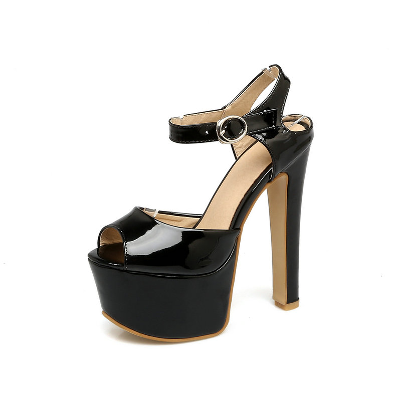 Peep Toe Patent PU Leather Whi - Wedding Super ulasan dan harga