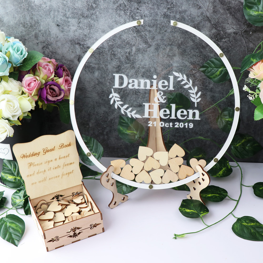 Personalized Acrylic round wed - Personalized Guest Book ulasan dan harga