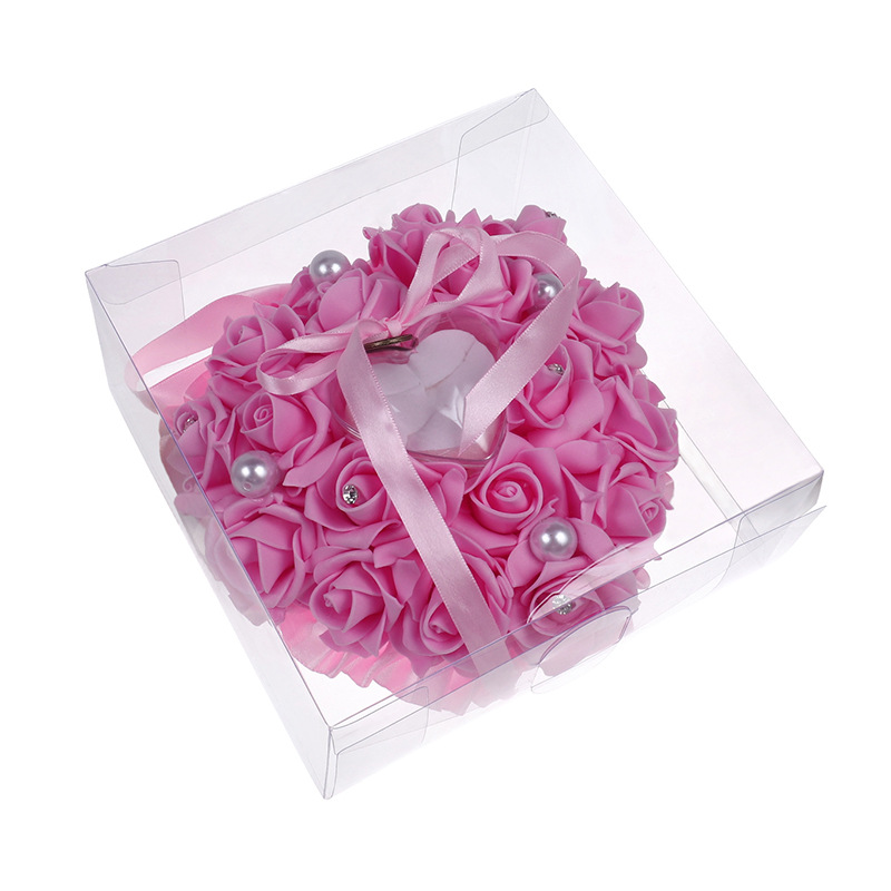 1Pcs Heart-shape Rose Flowers  - Ring Bearer Pillow ulasan dan harga