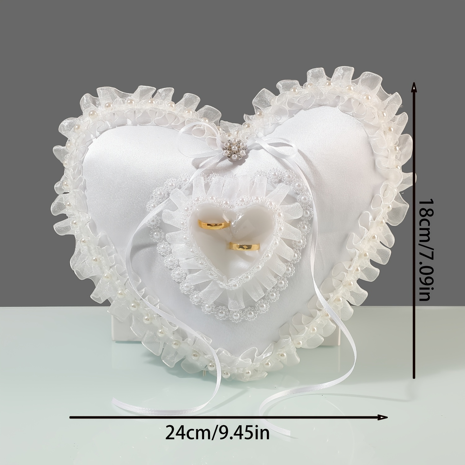 White Heart Shaped Wedding Rin - Wedding Ceremony Supply ulasan dan harga