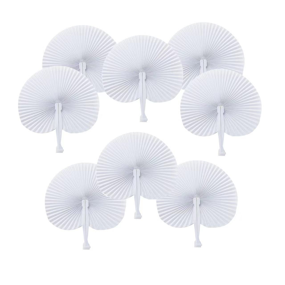 12PC White Folding Paper Fan f - Wedding Supply List ulasan dan harga