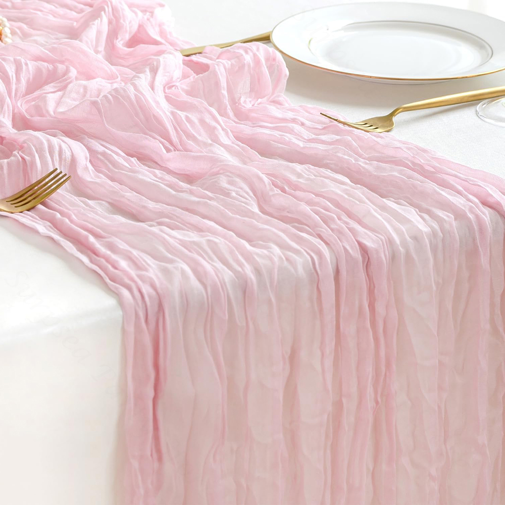 Pink Cheesecloth Table Runner  - Wedding Ceremony Supply ulasan dan harga