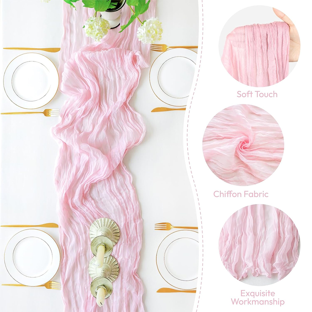 Pink Cheesecloth Table Runner  - Wedding Ceremony Supply ulasan dan harga