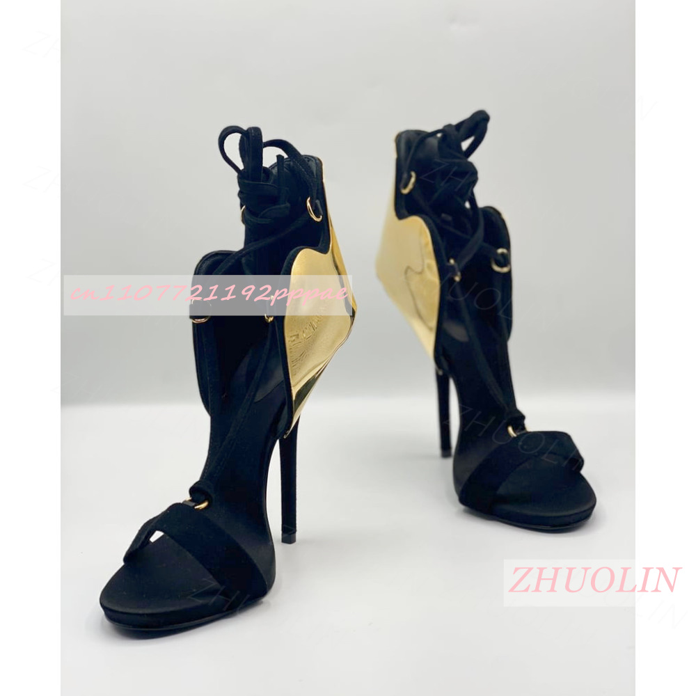 Gold Metal Decoration Open Toe - Wedding Super ulasan dan harga