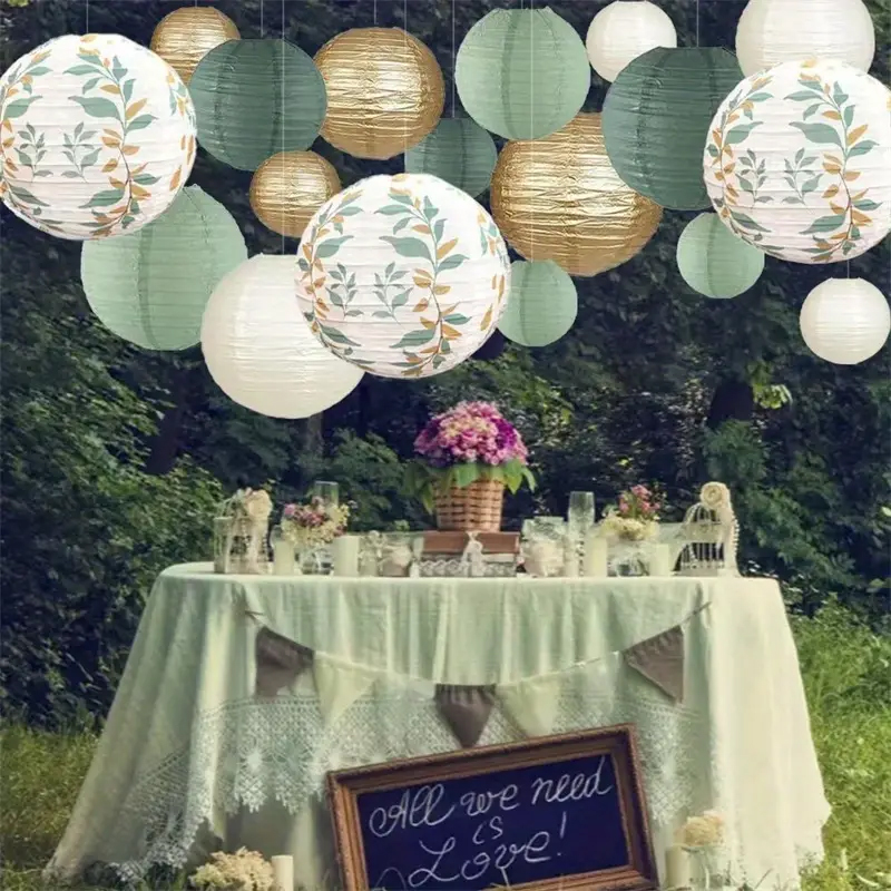 18-Piece Green Series Sage Gol - Wedding Ceremony Supply ulasan dan harga