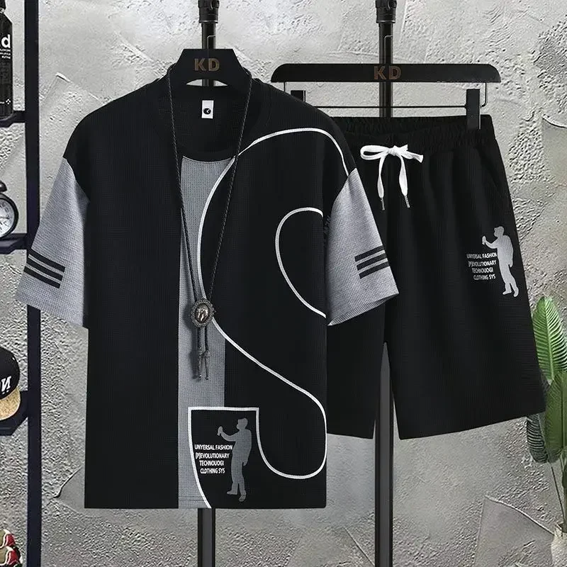 Male T Shirt Short Sets Graphi - Wedding Job ulasan dan harga