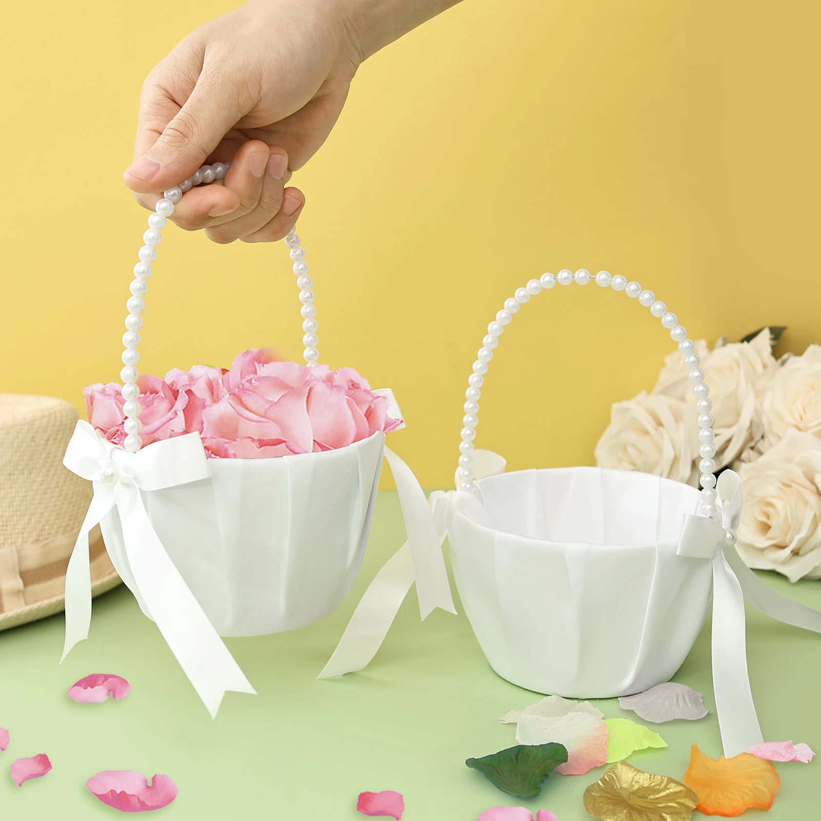 2Pcs Wedding Flower Girl Baske - Wedding Ceremony Supply ulasan dan harga