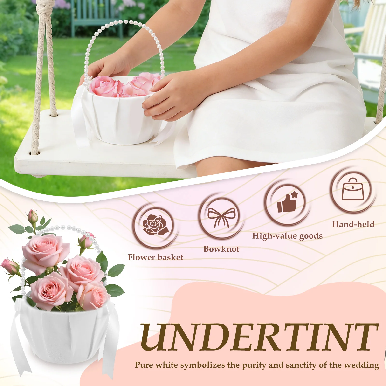 2Pcs Wedding Flower Girl Baske - Wedding Ceremony Supply ulasan dan harga
