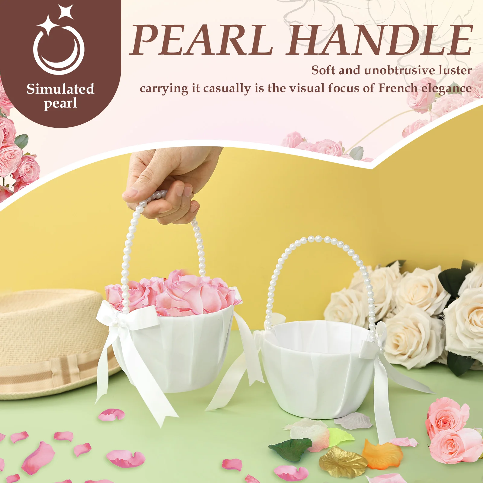 2Pcs Wedding Flower Girl Baske - Wedding Ceremony Supply ulasan dan harga