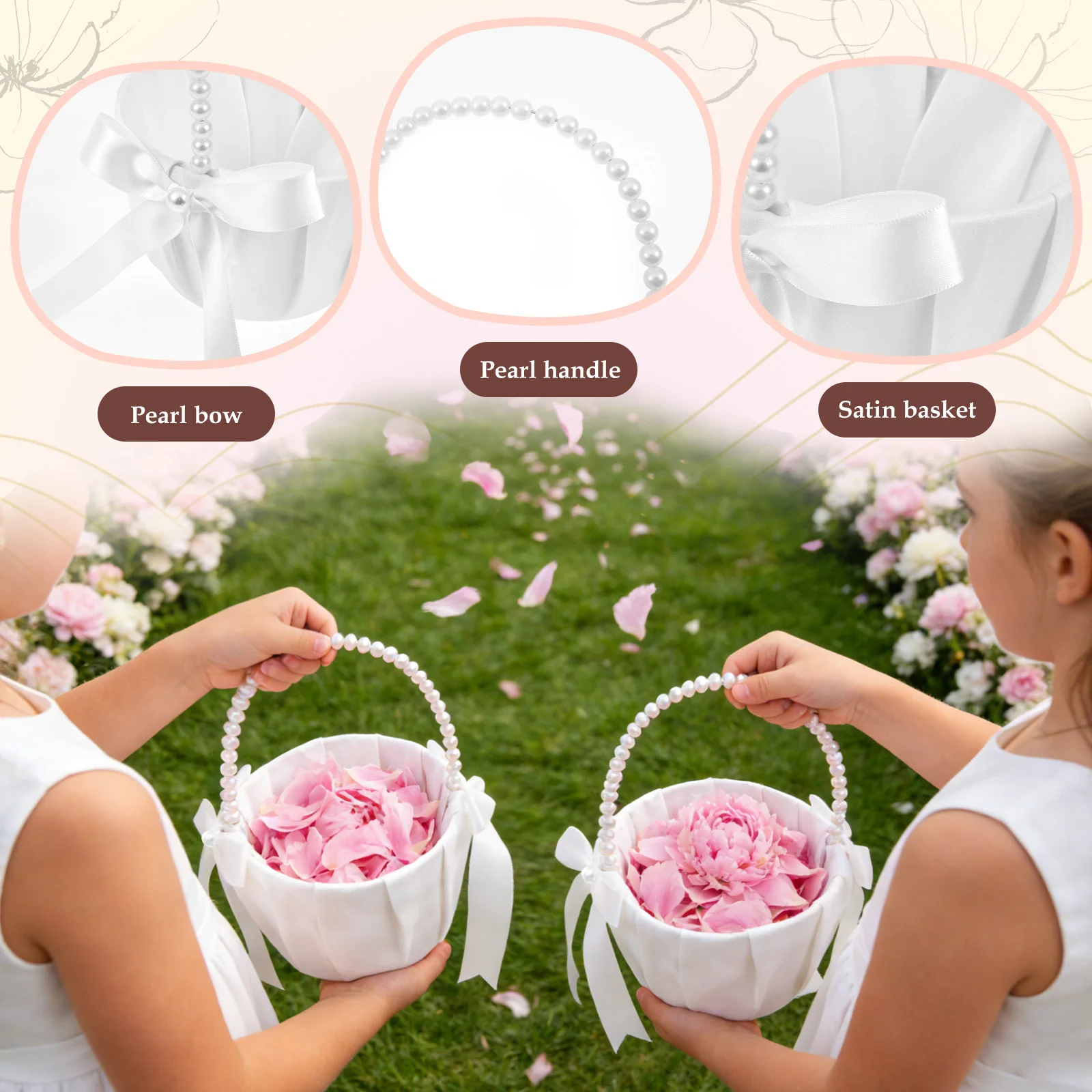 2Pcs Wedding Flower Girl Baske - Wedding Ceremony Supply ulasan dan harga