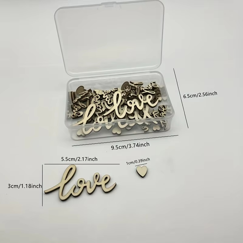 Box Set Of 120pcs Wooden Love  - Wedding Ceremony Supply ulasan dan harga