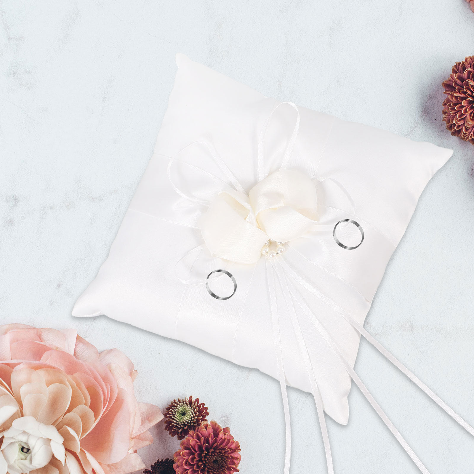 White 20x20cm Ring Pillow Wedd - Ring Bearer Pillow ulasan dan harga