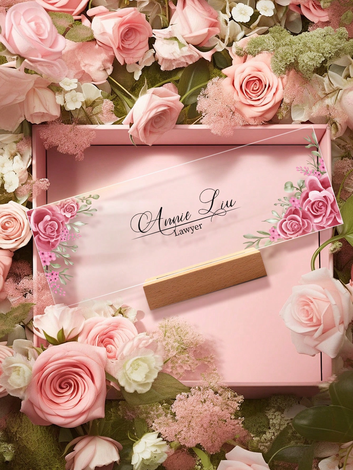 1pc Custom Acrylic Desk Namepl - Wedding Job ulasan dan harga