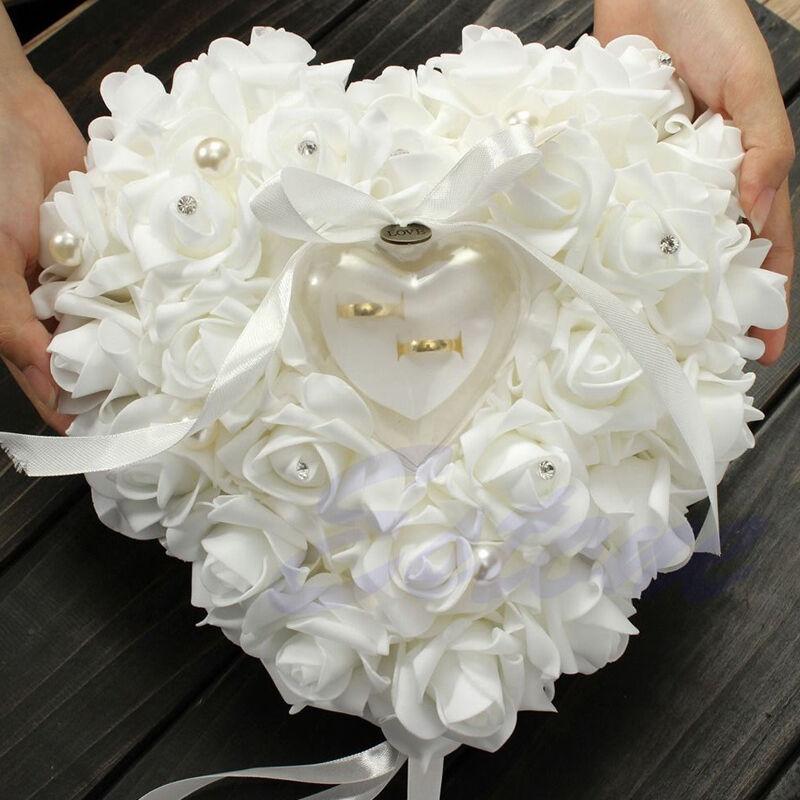 Wedding Ceremony Ivory Satin C - Ring Bearer Pillow ulasan dan harga