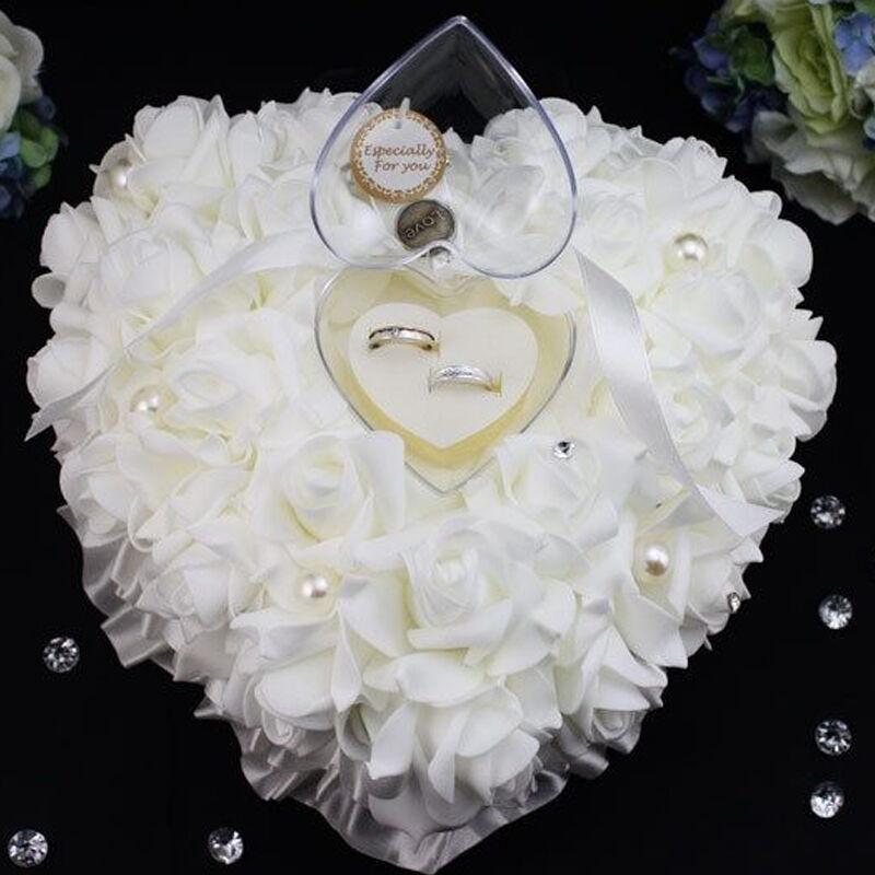 Wedding Ceremony Ivory Satin C - Ring Bearer Pillow ulasan dan harga