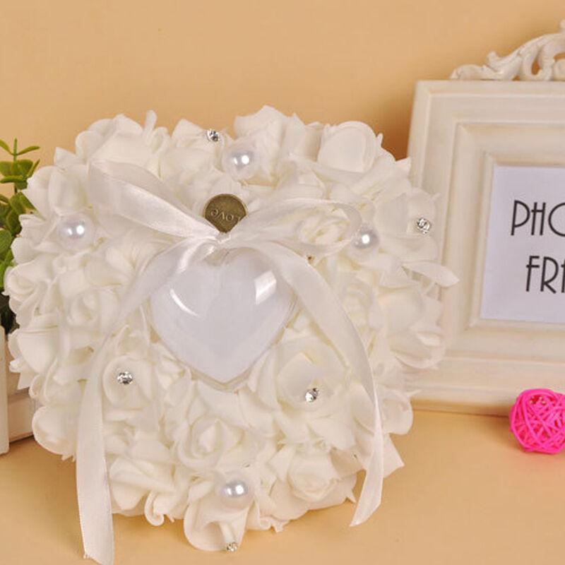 Wedding Ceremony Ivory Satin C - Ring Bearer Pillow ulasan dan harga